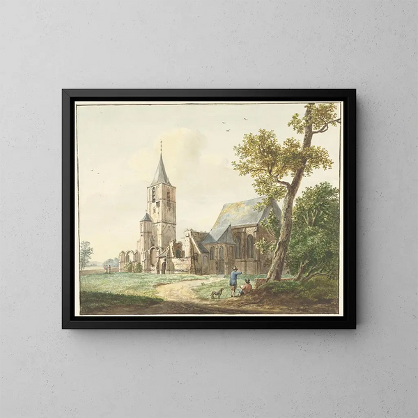 L'église de Warmond - Pieter Gerardus van Os — gerahmtes Bild an der Wand