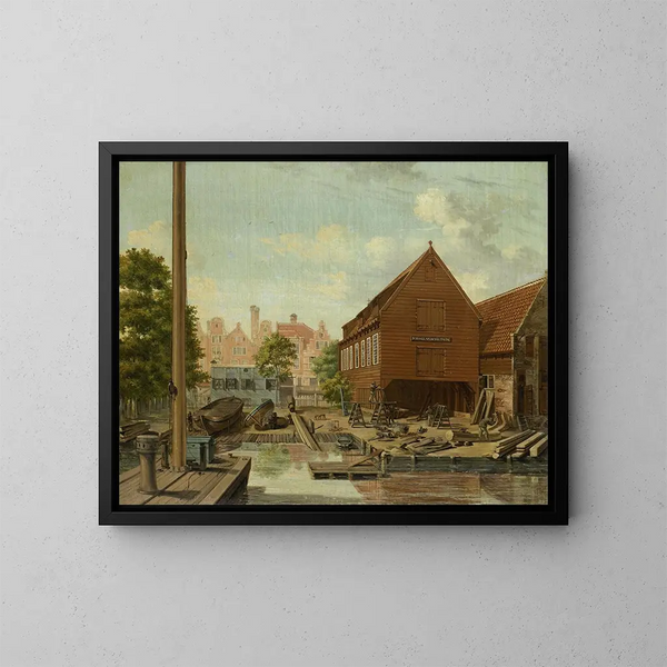 Der Werft DHollandsche Tuin auf Bickers Eiland in Amsterdam - Pieter Godfried Bertichen — gerahmtes Bild an der Wand