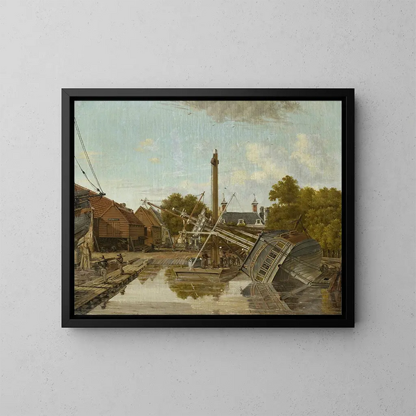 Der Hafen von Saint-Jacques Bickers Eiland Amsterdam - Pieter Godfried Bertichen — gerahmtes Bild an der Wand