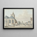 Der Markt in Vlaardingen mit der Kirche und dem Rathaus - Pieter Jan van Liender — gerahmtes Bild an der Wand
