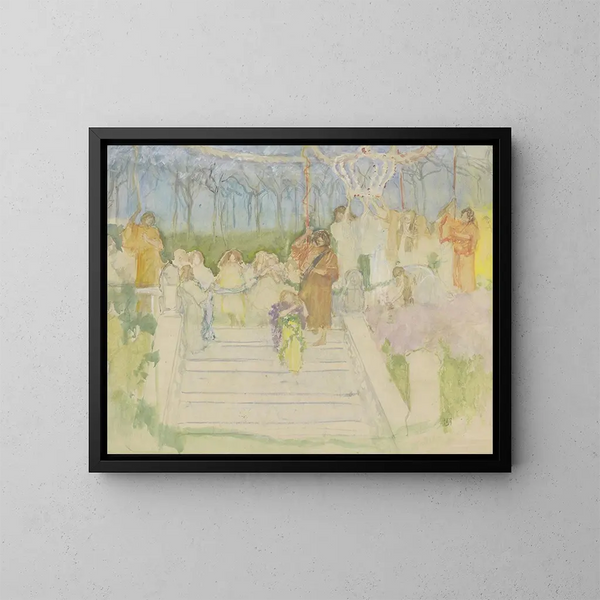Lebendiges Gemälde anlässlich der Hochzeit von Königin Wilhelmina im Jahr 1901 - Pieter Josselin de Jong — gerahmtes Bild an der Wand