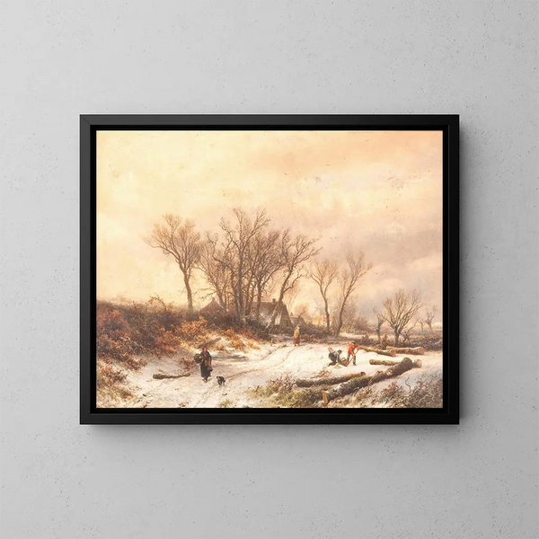Winterlandschaft - Pieter Lodewijk Francisco Kluyver — gerahmtes Bild an der Wand