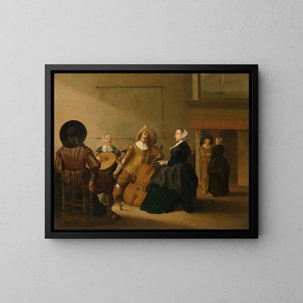 Eine Musikkapelle in einem Interieur - Pieter Symonsz Potter — gerahmtes Bild an der Wand