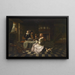 Innenraum-Bourgeois-Gemälde mit vier Personen - Kreis von Pieter de Hooch — gerahmtes Bild an der Wand