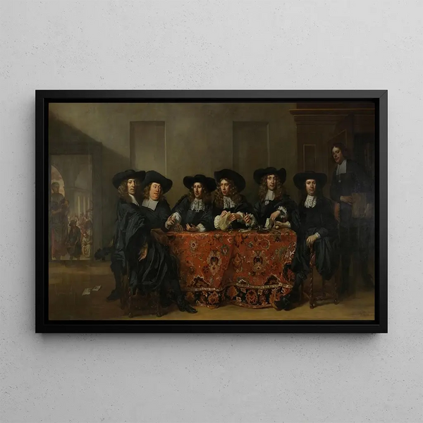 Pieter van Anraedt - Six Regents and the Housemaster of the Oude Zijds Institute for the Outdoor Relief of the Poor Amsterdam 1675.webp