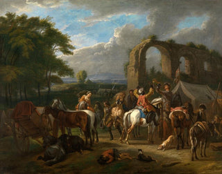 Szene von Rittern - Pieter van Bloemen — Ansicht des Kunstwerks