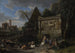 Landschaftsgemälde mit alten Ruinen und einer ruhenden Herde im Vordergrund - Pieter van Bloemen — Ansicht des Kunstwerks