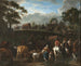 Landschaft mit Bauern, Soldaten und Vieh - Pieter van Bloemen — Ansicht des Kunstwerks