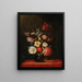 Rosen, Tulpen und Iris in einer Glasvase - Pieter van de Venne — gerahmtes Bild an der Wand
