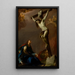Modello für ein Altarbild der Kreuzigung mit der Jungfrau Maria, Maria Magdalena und Johannes dem Evangelisten - Pietro Bardellino — gerahmtes Bild an der Wand