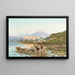 Eine Familie von Fischern am Ufer des Fucino-Sees - Pietro Barucci — gerahmtes Bild an der Wand