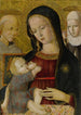 der Jungfrau mit Kind mit heiligen Bernardin und Katharina von Siena - Pietro di Domenico — gerahmtes Bild an der Wand