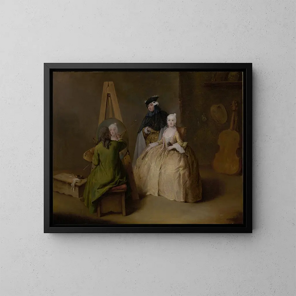 Der Maler in seinem Atelier - Pietro Longhi — gerahmtes Bild an der Wand