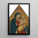 Jungfrau mit Kind mit dem segnenden Christus - Pietro Lorenzetti — gerahmtes Bild an der Wand