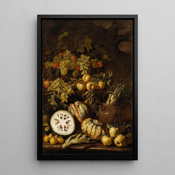 Naturmorte mit Früchten - Pietro Paolo Bonzi — gerahmtes Bild an der Wand