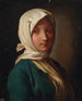 Ein Mädchen mit blauer Jacke und weißem Schal - Pietro Rotari — Ansicht des Kunstwerks
