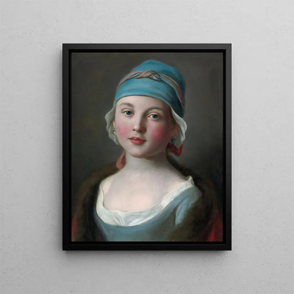 Pietro Rotari - Portrait Of A Russian Girl In A Blue Dress.webp