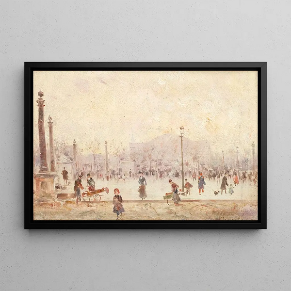 Straßenszene - Pietro Scoppetta — gerahmtes Bild an der Wand