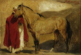 Piotr Michaowski - Moroccan man with a horse.webp