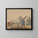 L'homme de l'écurie et les chevaux - Piotr Michałowski — gerahmtes Bild an der Wand