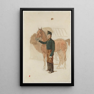 Piotr Michaowski - Stableman with a horse.webp
