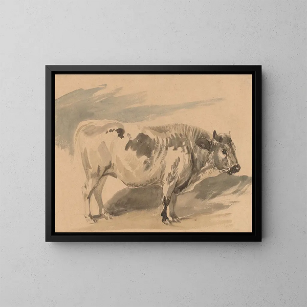 Studie eines Simmentaler Rindes - Piotr Michałowski — gerahmtes Bild an der Wand