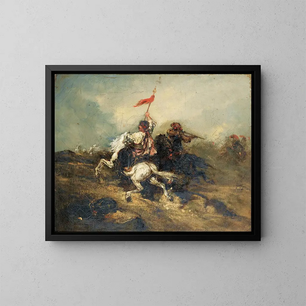 Charge de cavaliers turcs - Piotr Michałowski — gerahmtes Bild an der Wand