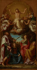 Der Christus in Herrlichkeit mit den Heiligen Celse, Julien, Marcionille und Basilisse - Pompeo Batoni — Ansicht des Kunstwerks
