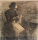 Portrait von Ida Hammershi mit Näharbeiten - Vilhelm Hammershi — Ansicht des Kunstwerks