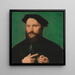 Portrait eines bärtigen Mannes - Joos Van Cleve — gerahmtes Bild an der Wand