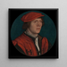Portrait eines Mannes mit rotem Hut - Hans Holbein der Jüngere — gerahmtes Bild an der Wand