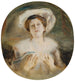 Portrait einer Dame mit weißem Hut - Franz von Lenbach — Ansicht des Kunstwerks