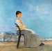 Portrait einer römischen Frau auf einem Flachdach in Rom - Max Klinger — in einem Innenraum präsentiert