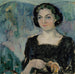 Portrait von Frau Bertha Stenman - Jalmari Ruokokoski — in einem Innenraum präsentiert