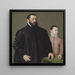 Portrait des Juweliers aus Nürnberg Hans Lencker 1523-1585 und seines 9-jährigen Sohnes Elisius der Jüngere - Nicolas Neufchâtel — gerahmtes Bild an der Wand