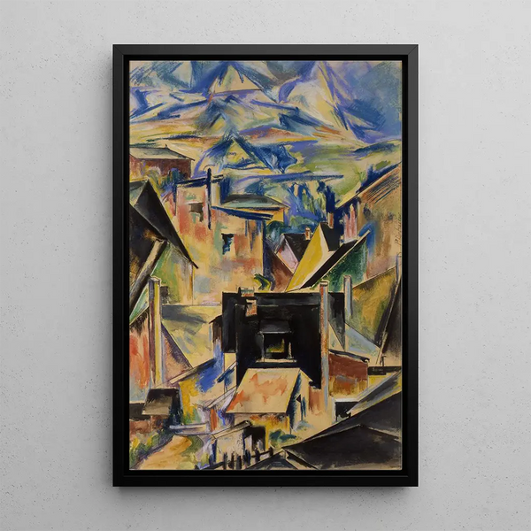 Die schwarze Haus - Preston Dickinson — gerahmtes Bild an der Wand