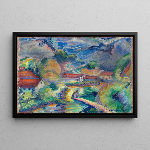Landschaft ohne Titel - Preston Dickinson — gerahmtes Bild an der Wand