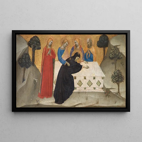 Puccio di Simone - The Virgin Swooning and the Three Maries at the Tomb of Christ.webp