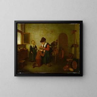 Quirijn Van Brekelenkam - A Woman Deloused A Boy.webp