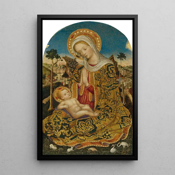 Jungfrau mit Kind - Quirizio di Giovanni da Murano — gerahmtes Bild an der Wand