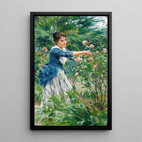 Die Größe der Rosen - Raffaello Sorbi — gerahmtes Bild an der Wand