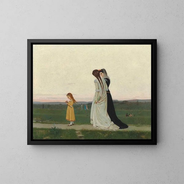 La promenade du soir, environs de Florence - Raffaello Sorbi — gerahmtes Bild an der Wand