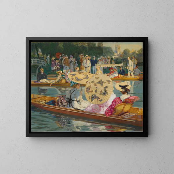 Fischerei auf der Themse - Raimund Germela — gerahmtes Bild an der Wand