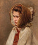 Portrait einer Dame mit Hut seitlich - Raimund Ritter von Wichera — Ansicht des Kunstwerks