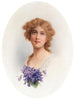Portrait einer Dame mit Veilchen - Raimund Ritter von Wichera — Ansicht des Kunstwerks