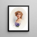 Portrait einer Dame mit Veilchen - Raimund Ritter von Wichera — gerahmtes Bild an der Wand