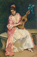 Aline mit Gitarre - Raimundo de Madrazo y Garreta — Ansicht des Kunstwerks
