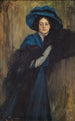 Portrait einer Dame in Blau - Raimundo de Madrazo y Garreta — Ansicht des Kunstwerks