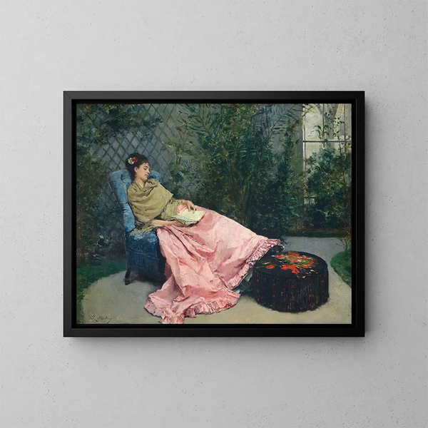 Siesta - Raimundo de Madrazo y Garreta — gerahmtes Bild an der Wand