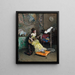 Frau mit Papagei - Raimundo de Madrazo y Garreta — gerahmtes Bild an der Wand